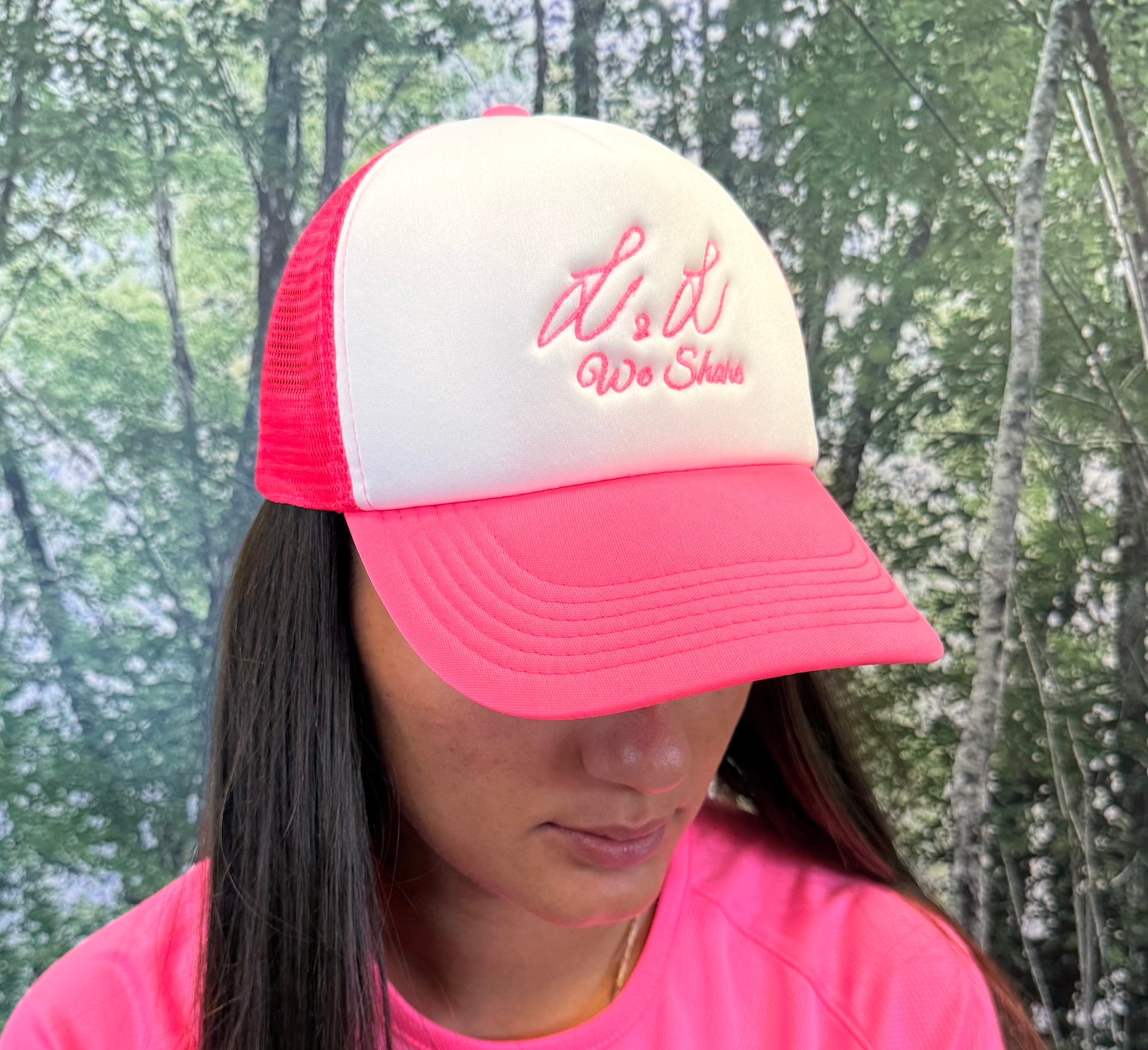 Casquette rose fluo/blanche L&L We Share