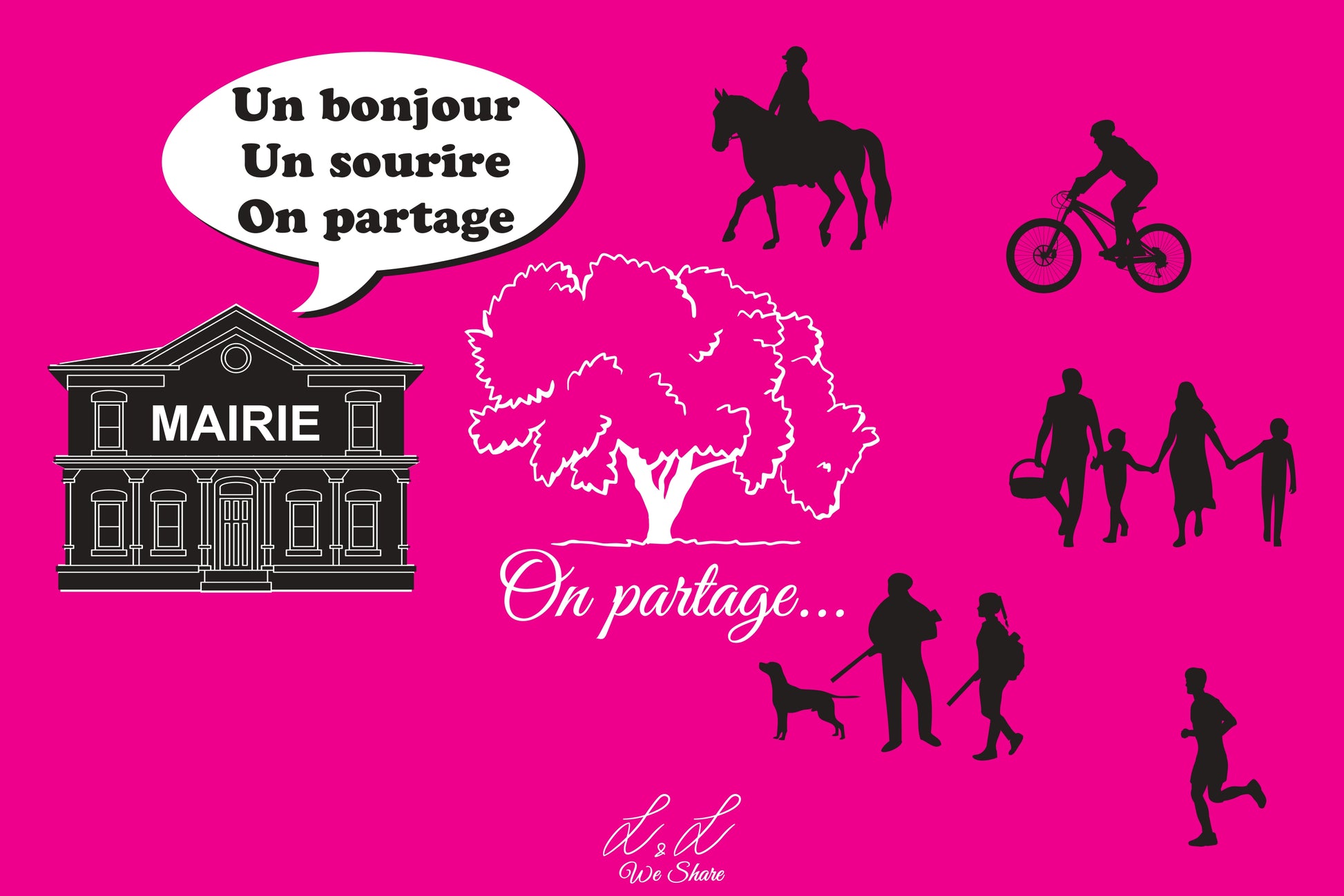 Panneaux signalétiques Akylux  Chasse et Nature L&L We Share ROSE FLUO