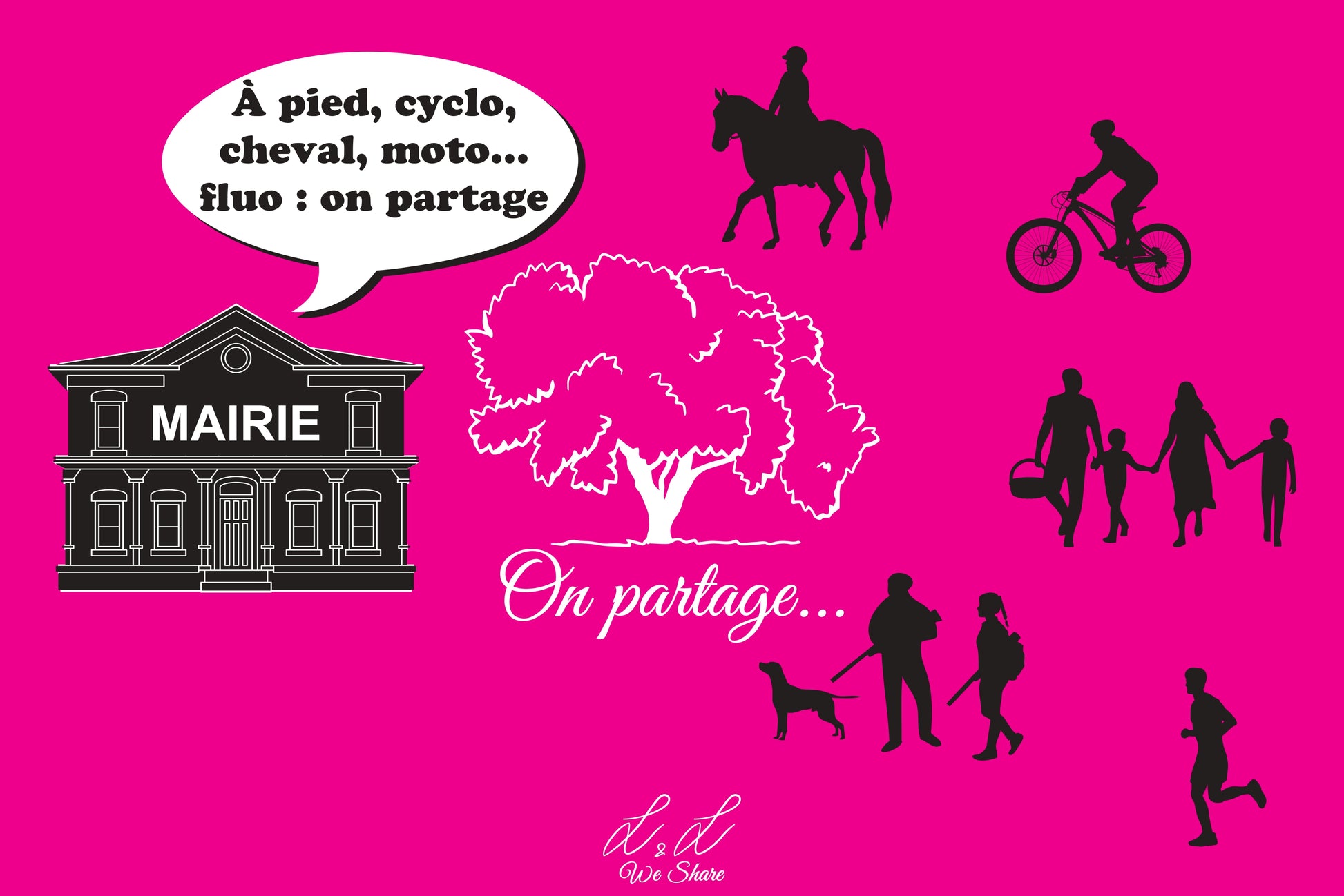 Panneaux signalétiques Akylux  Chasse et Nature L&L We Share ROSE FLUO