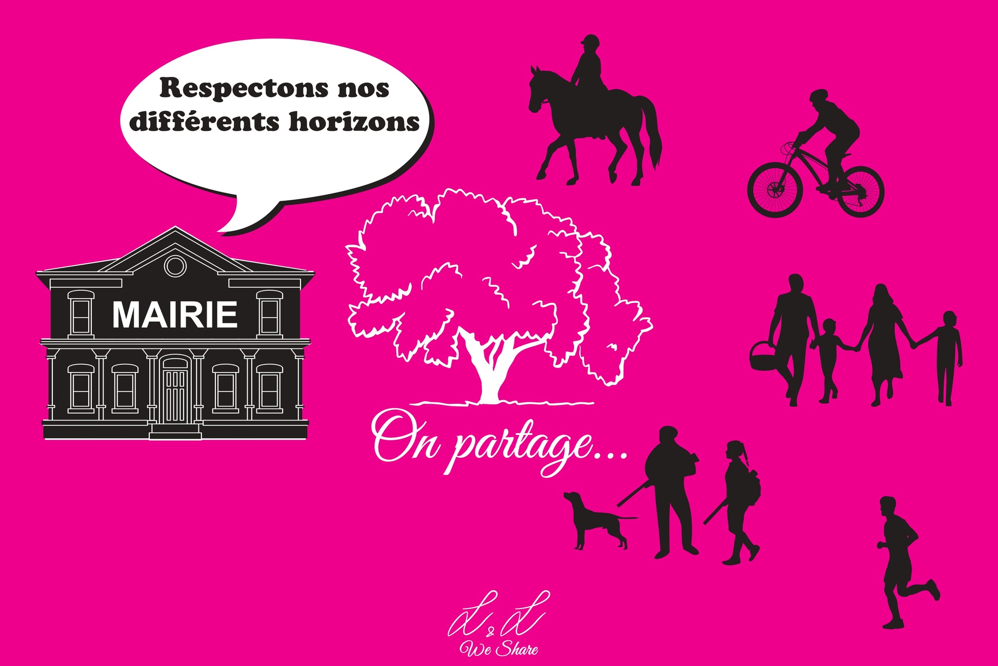 Panneaux signalétiques Akylux  Chasse et Nature L&L We Share ROSE FLUO