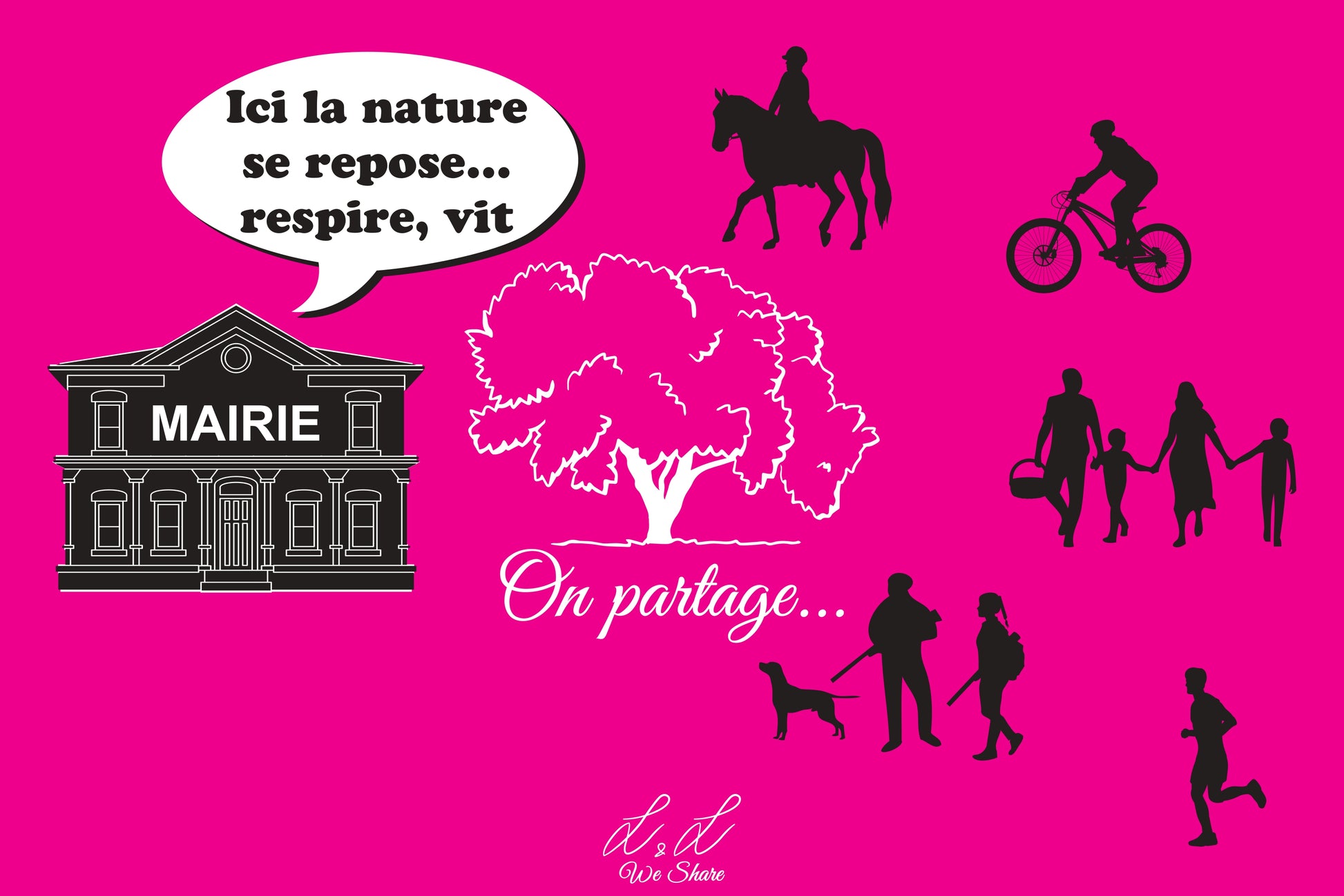 Panneaux signalétiques Akylux  Chasse et Nature L&L We Share ROSE FLUO