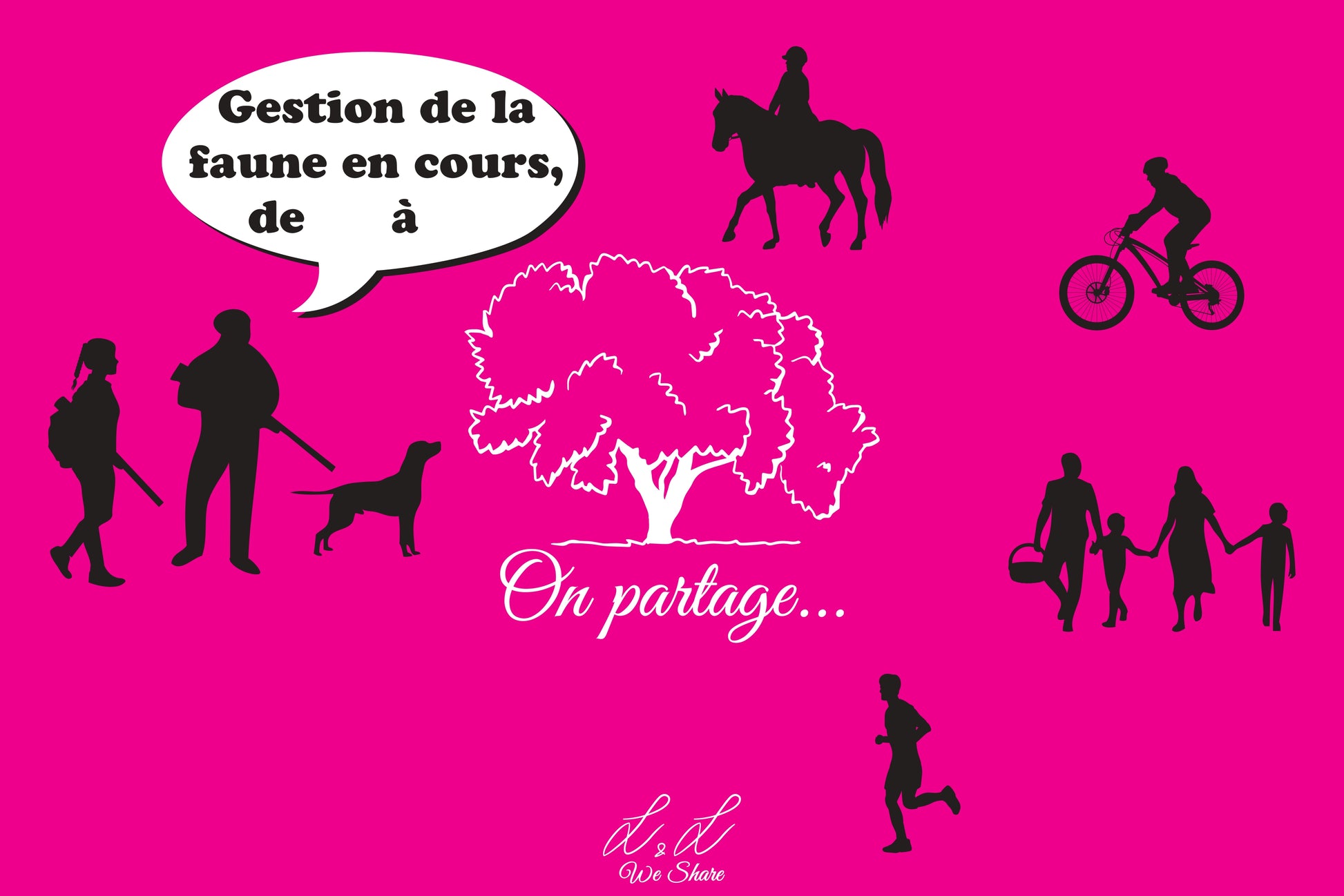 Panneaux signalétiques Akylux  Chasse et Nature L&L We Share ROSE FLUO