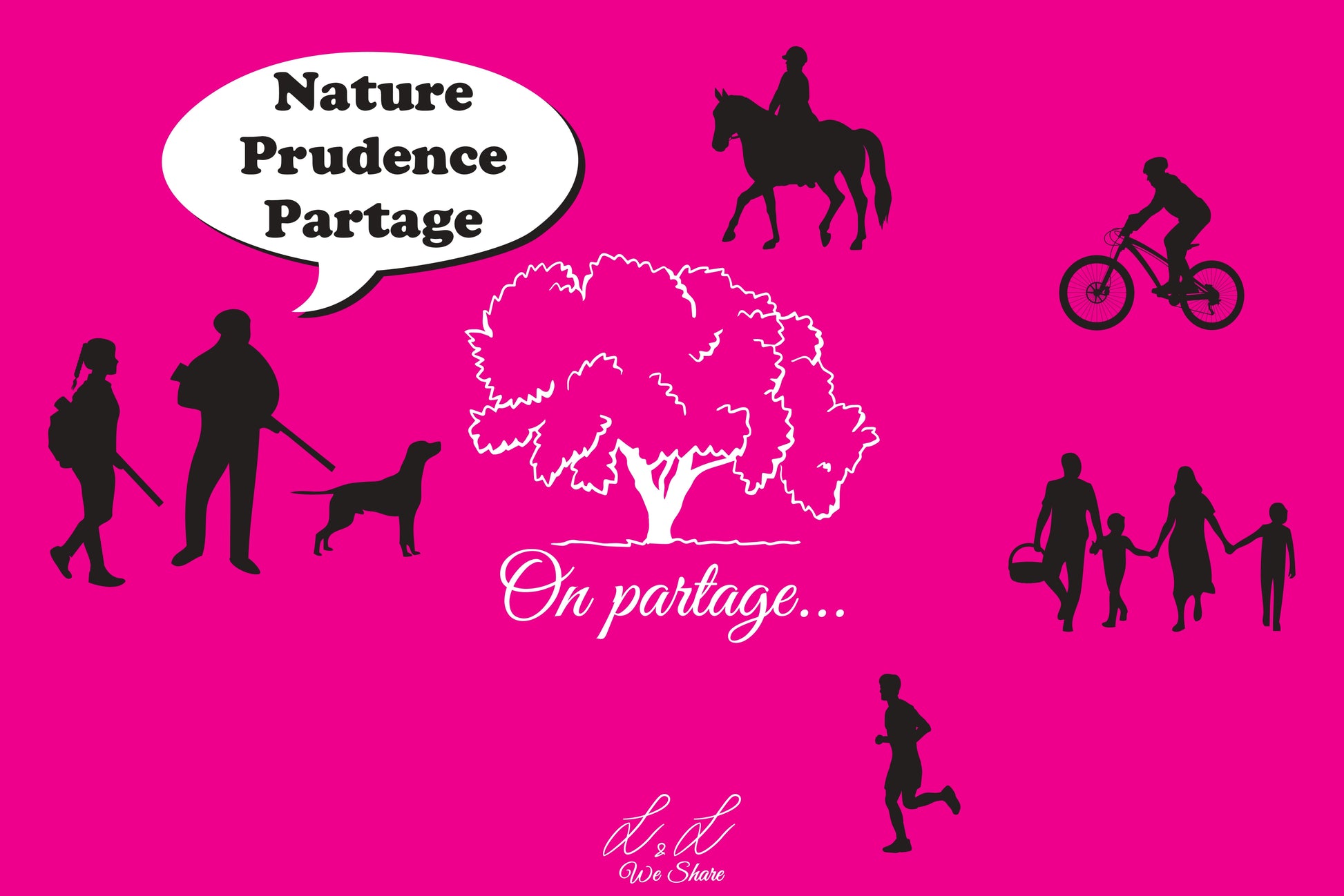 Panneaux signalétiques Akylux  Chasse et Nature L&L We Share ROSE FLUO