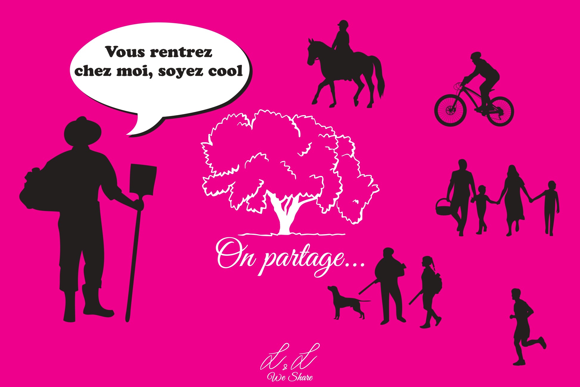 Panneaux signalétiques Akylux  Chasse et Nature L&L We Share ROSE FLUO