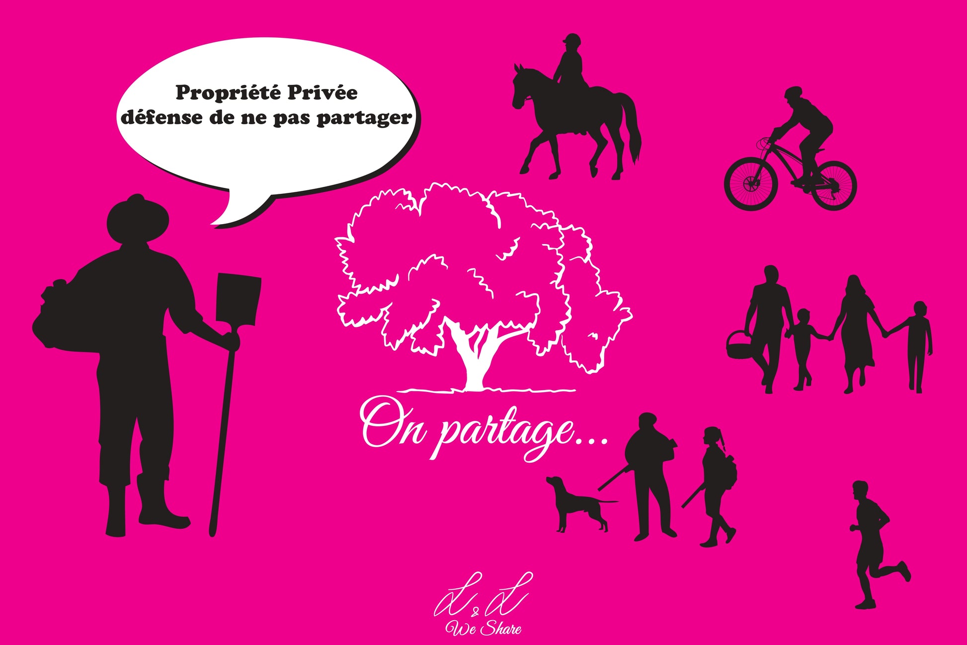 Panneaux signalétiques Akylux  Chasse et Nature L&L We Share ROSE FLUO